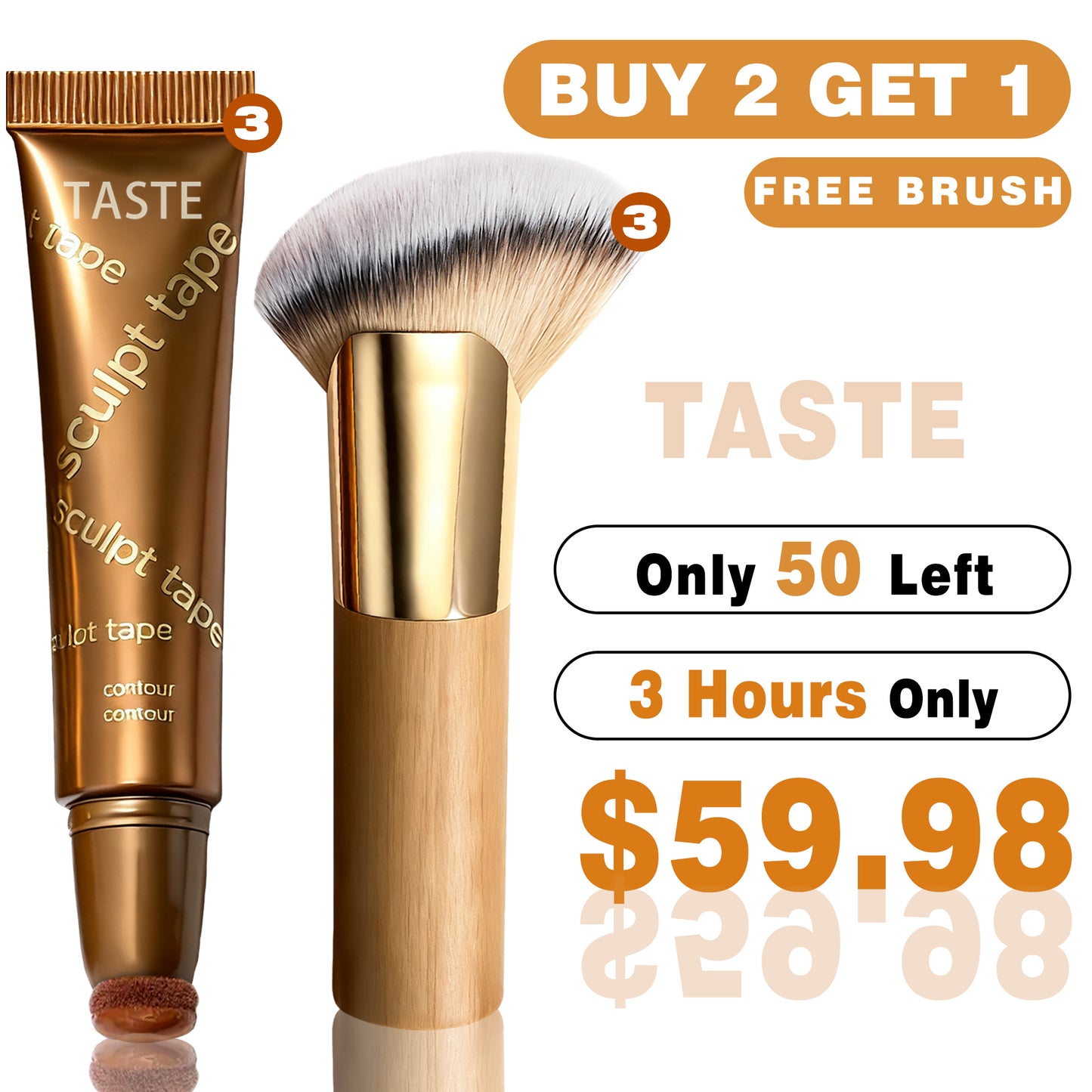 ⏰Final 3 Hours • 70% OFF⏰2️⃣2️⃣Taste GIRL sculpt tape + sculpting cheek brush duo