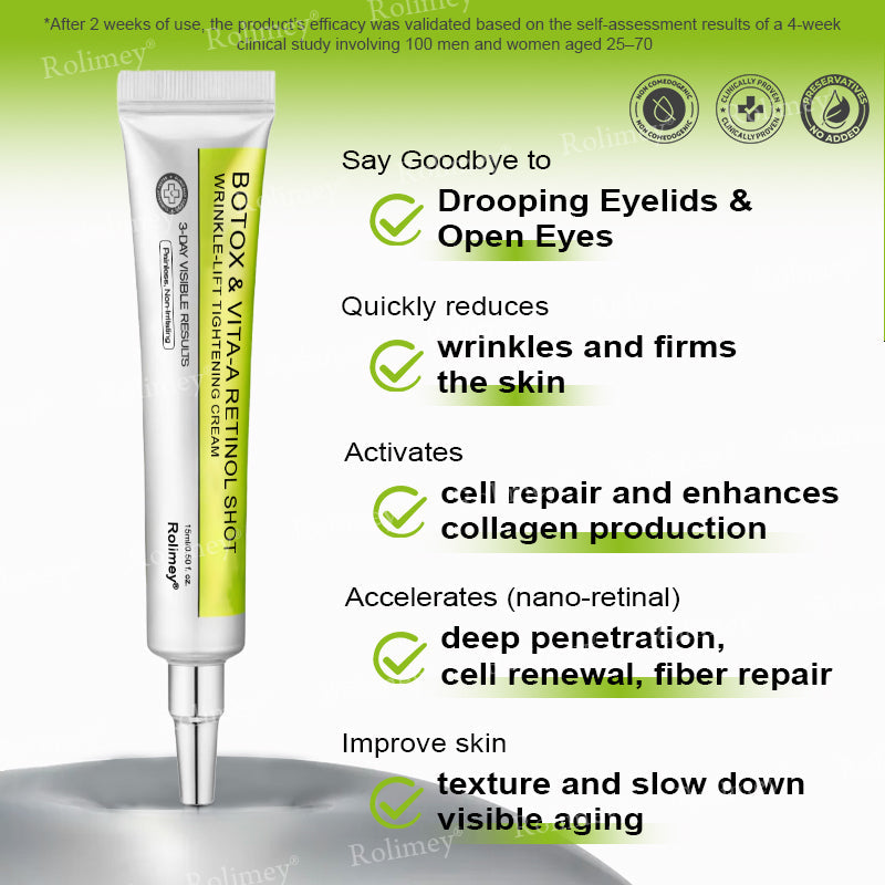 💎Made and shipped from the USA Rolimey® Botox & Vita-A Retinol Shot Wrinkle-Lift Tightening cream - Last Day Promotion 70% OFF